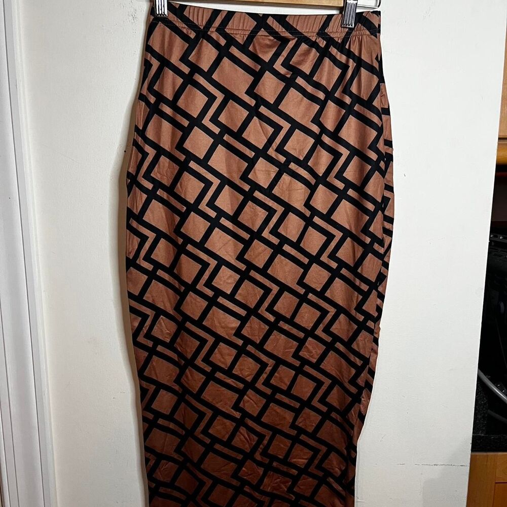 Shein Women's Brown and Black Skirt
